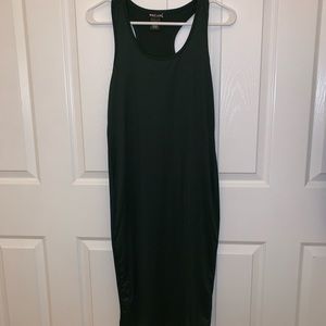 Midi cross back green dress